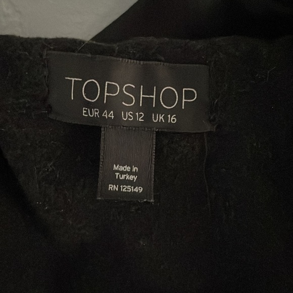Black TopShop Coat size 12 - Picture 2 of 3